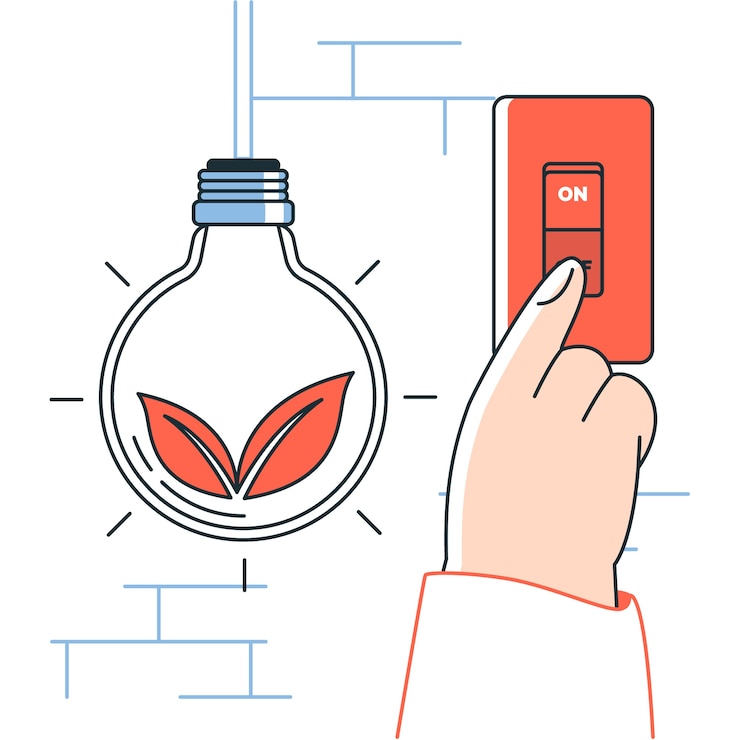 Vector Gratis ilustrasi konsep hemat energi