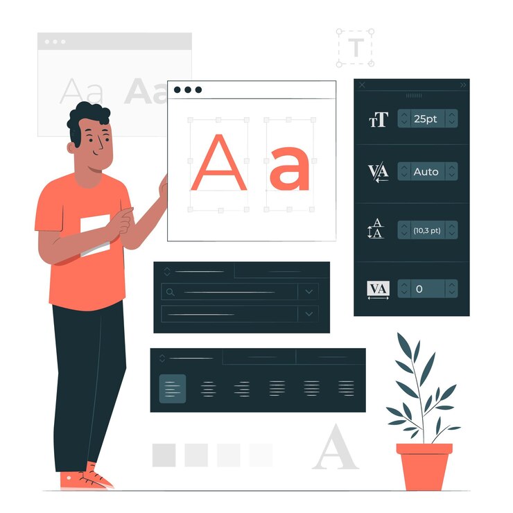 Vector Gratis ilustrasi konsep jenis huruf