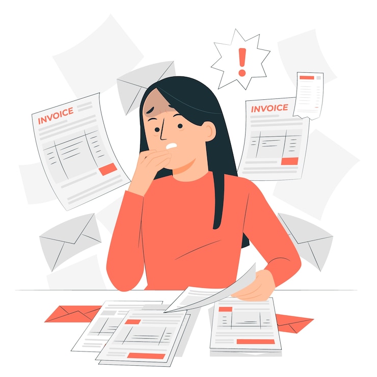 Vector Gratis ilustrasi konsep kekhawatiran tentang tagihan.