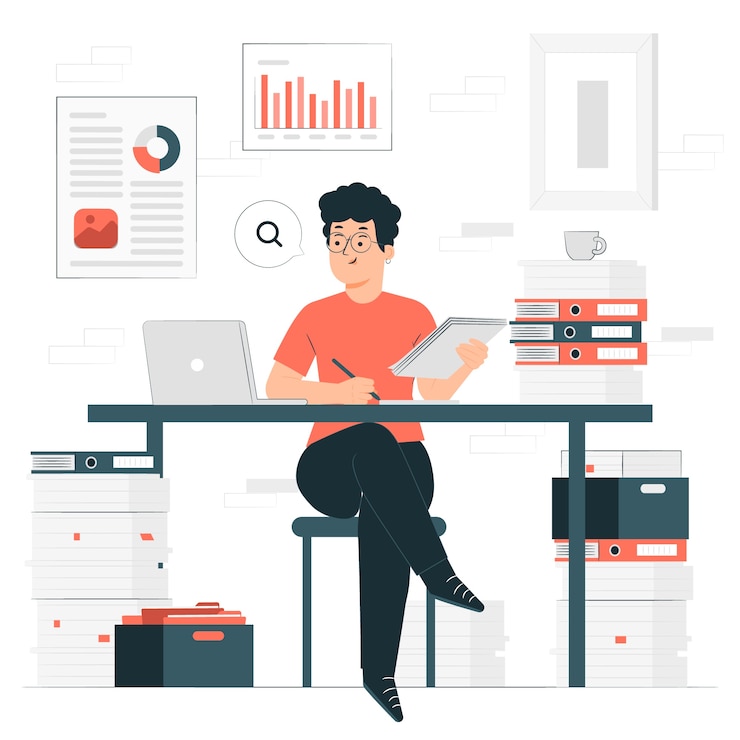Vector Gratis ilustrasi konsep kertas riset