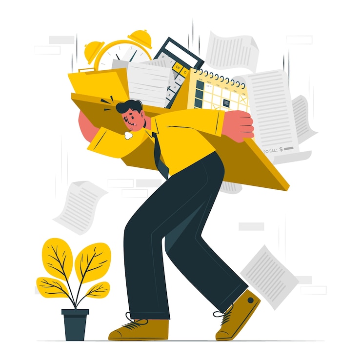 Vector Gratis ilustrasi konsep kewalahan
