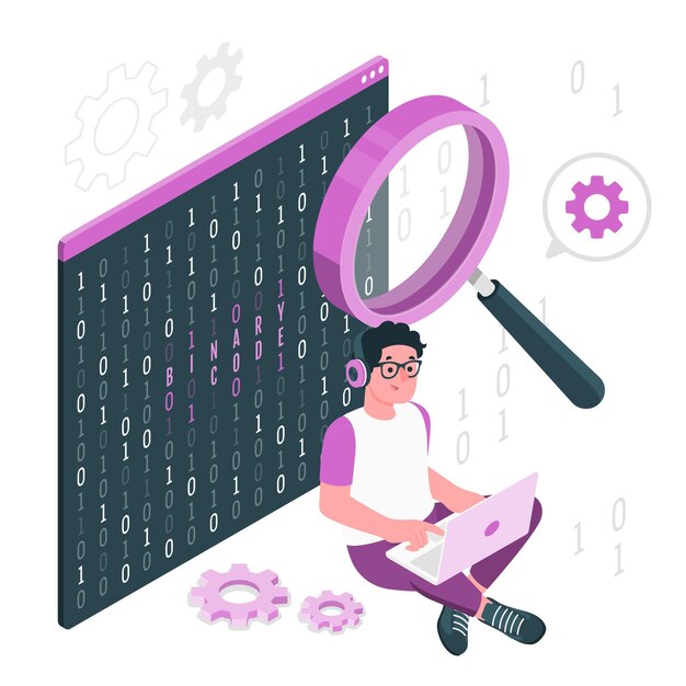 Ilustrasi konsep kode biner