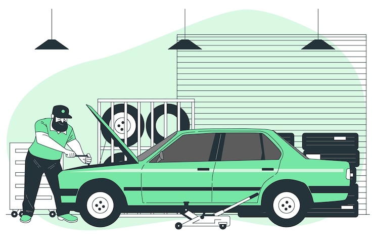 Vector Gratis ilustrasi konsep mekanik otomatis