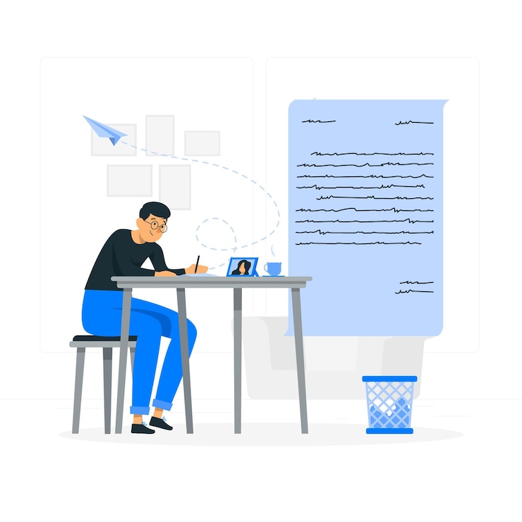 Vector Gratis ilustrasi konsep menulis surat