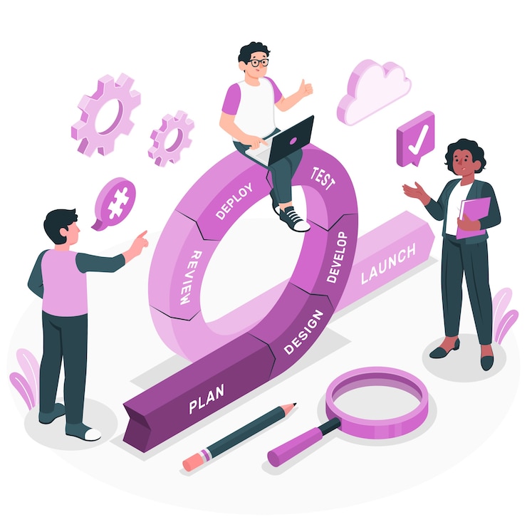 Vector Gratis ilustrasi konsep metode agile