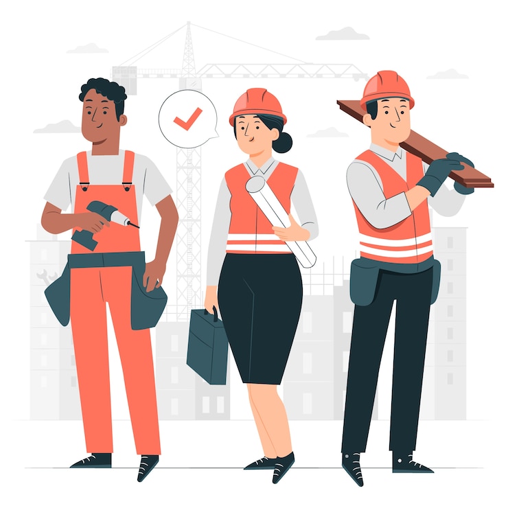 Vector Gratis ilustrasi konsep pekerja konstruksi
