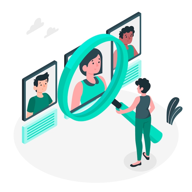 Vector Gratis ilustrasi konsep pencarian orang