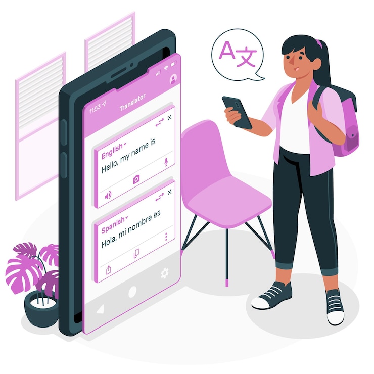 Vector Gratis ilustrasi konsep penerjemah online