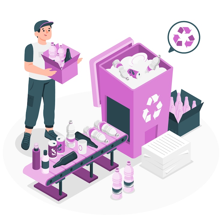 Vector Gratis ilustrasi konsep pengelolaan limbah