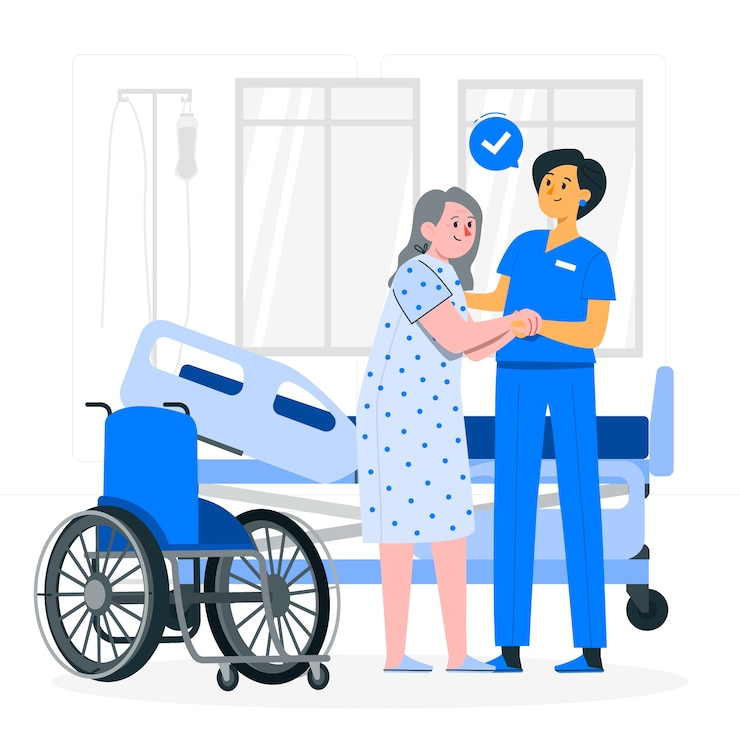 Vector Gratis ilustrasi konsep perawat membantu pasien