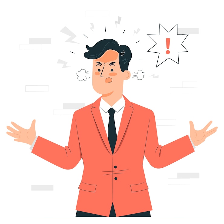 Vector Gratis ilustrasi konsep pria marah
