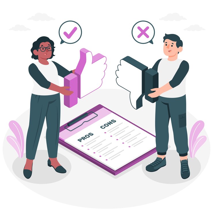 Vector Gratis ilustrasi konsep pro dan kontra