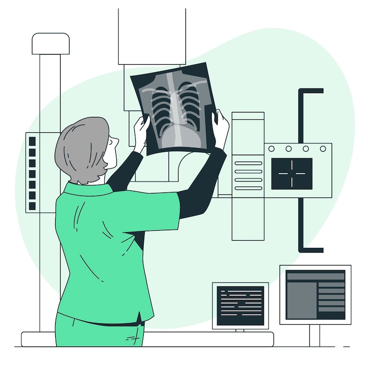 Vector Gratis ilustrasi konsep radiografi