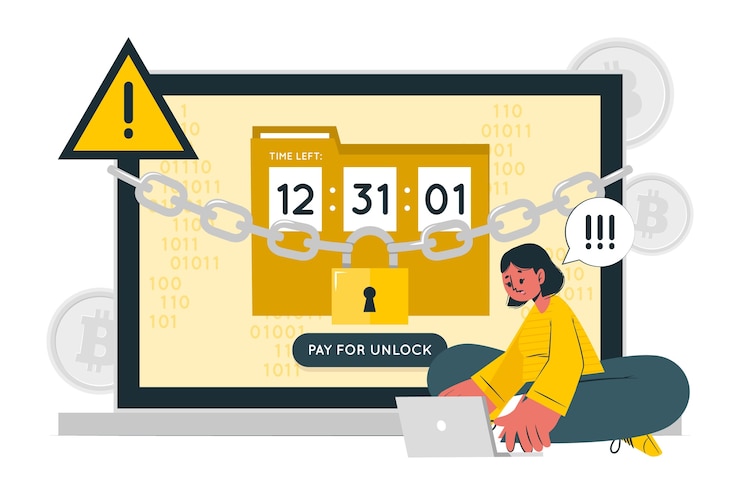 Vector Gratis ilustrasi konsep ransomware