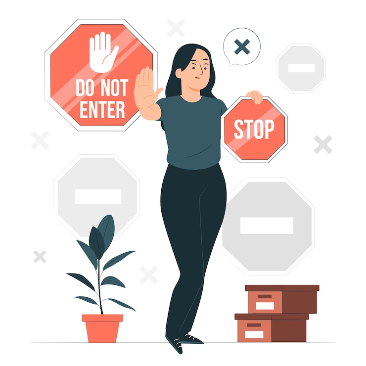 Vector Gratis ilustrasi konsep tanda dilarang masuk