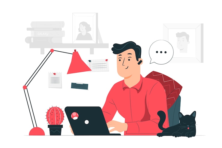 Vector Gratis ilustrasi konsep telecommuting