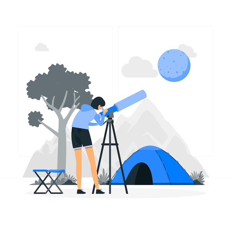 Vector Gratis ilustrasi konsep teleskop