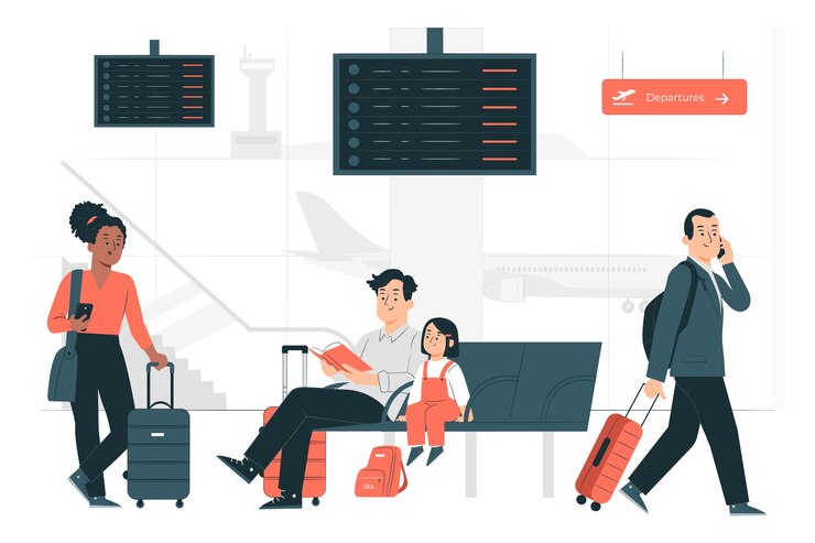 Vector Gratis ilustrasi konsep terminal bandara