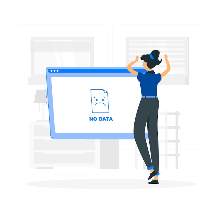 Vector Gratis ilustrasi konsep tidak ada data