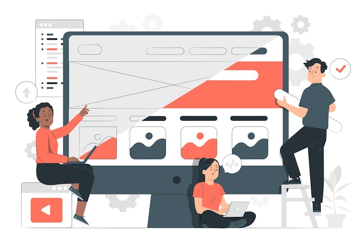 Vector Gratis ilustrasi konsep tim ui-ux