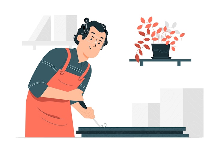 Vector Gratis ilustrasi konsep tukang kayu
