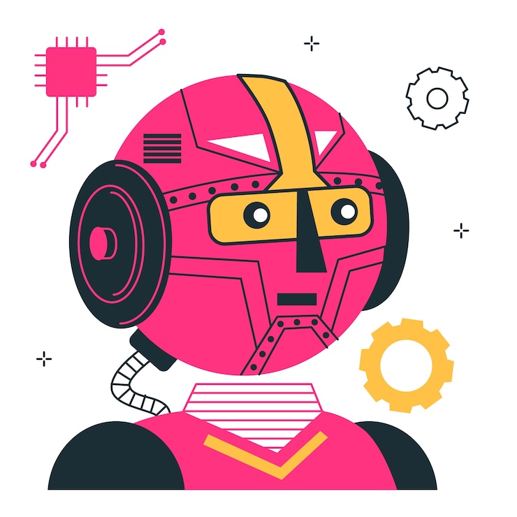 Vector Gratis ilustrasi konsep wajah robot