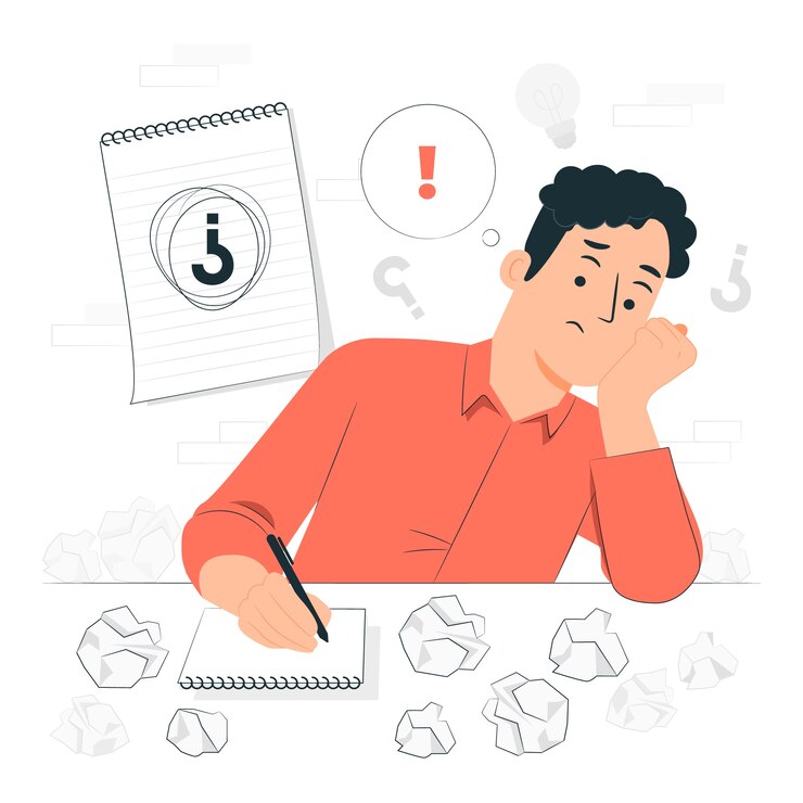 Vector Gratis ilustrasi konsep writer's block