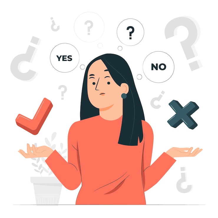 Vector Gratis ilustrasi konsep ya atau tidak