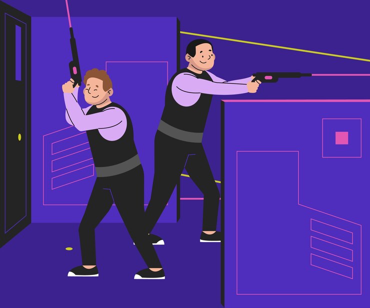 Vector Gratis ilustrasi laser tag digambar tangan