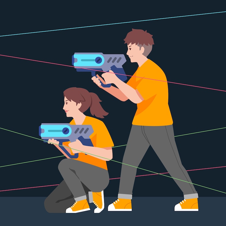 Vector Gratis ilustrasi laser tag digambar tangan