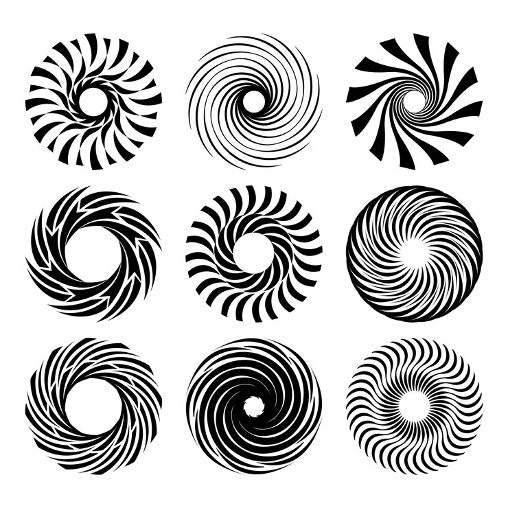 Vector Gratis ilustrasi lingkaran spiral desain datar