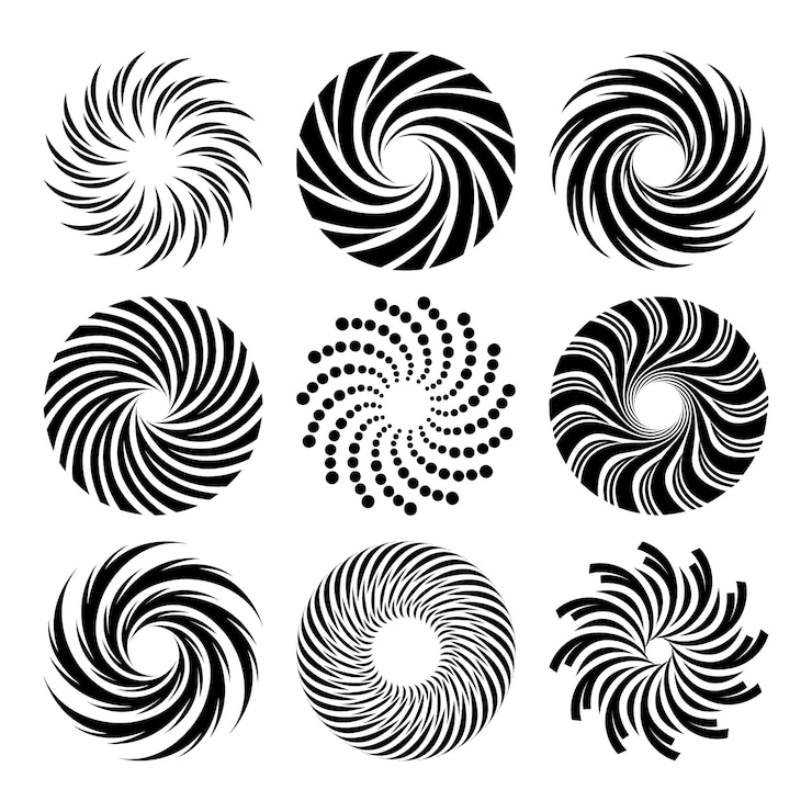 Vector Gratis ilustrasi lingkaran spiral desain datar