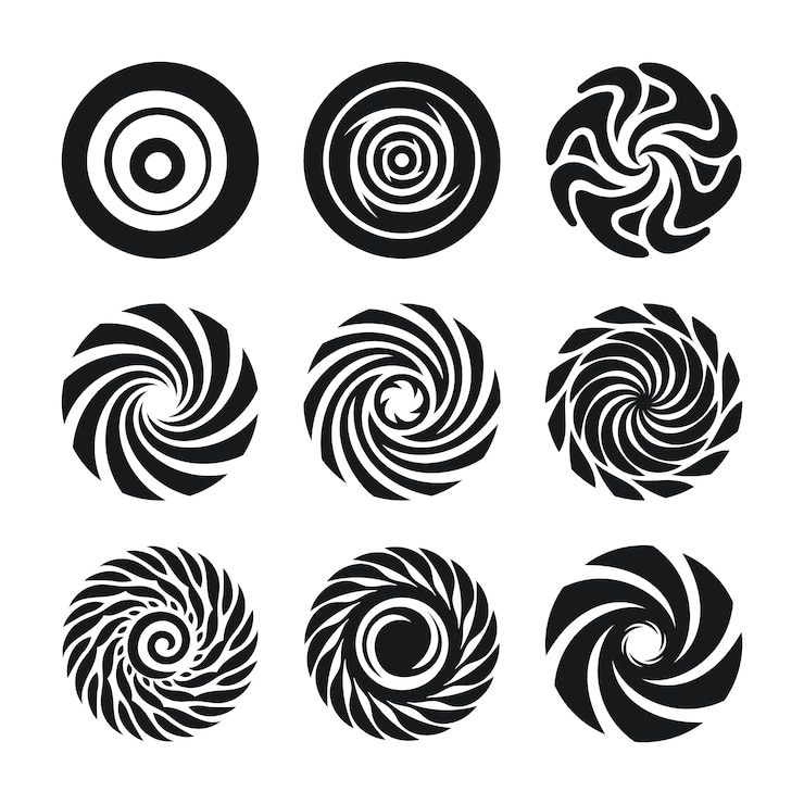 Vector Gratis ilustrasi lingkaran spiral desain datar