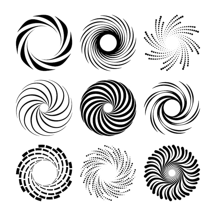 Vector Gratis ilustrasi lingkaran spiral desain datar