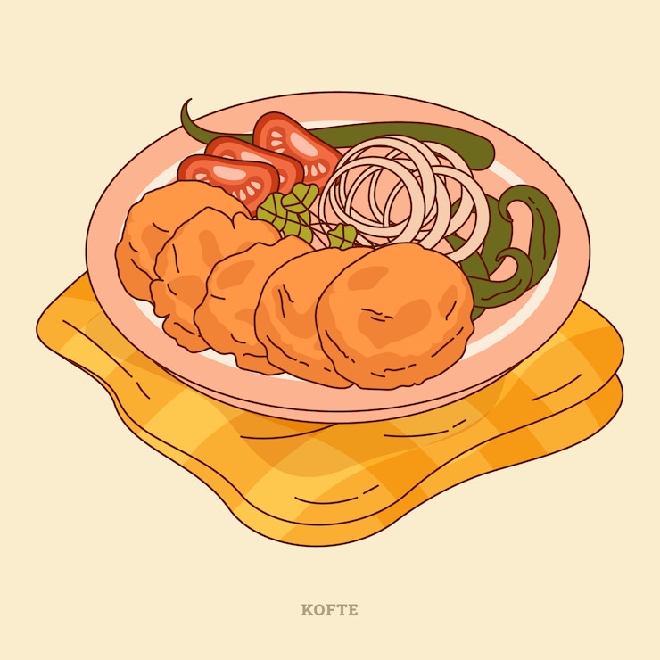 Vector Gratis ilustrasi makanan turki digambar tangan