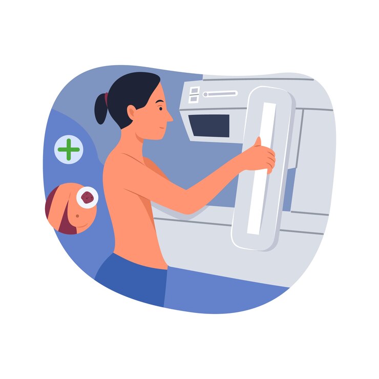 Vector Gratis ilustrasi mamografi desain datar digambar tangan