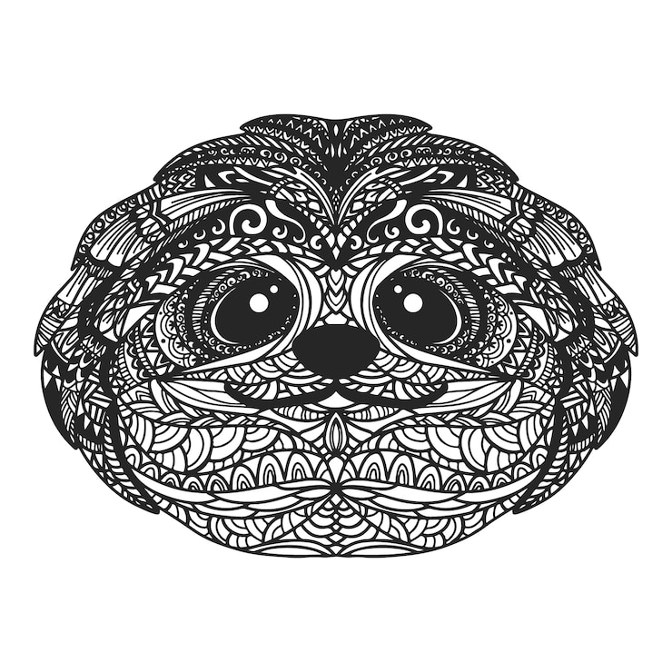 Vector Gratis ilustrasi mandala hewan yang digambar tangan