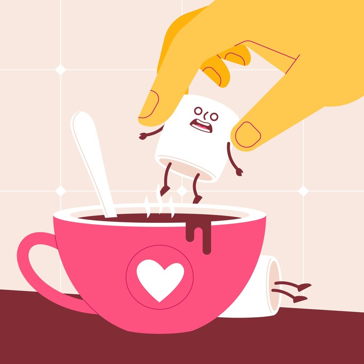 Vector Gratis ilustrasi marshmallow digambar tangan