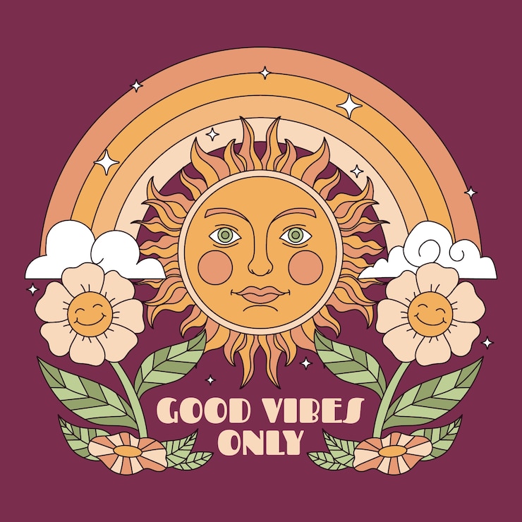Vector Gratis ilustrasi matahari retro digambar tangan