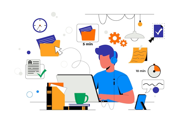 Vector Gratis ilustrasi microlearning digambar tangan