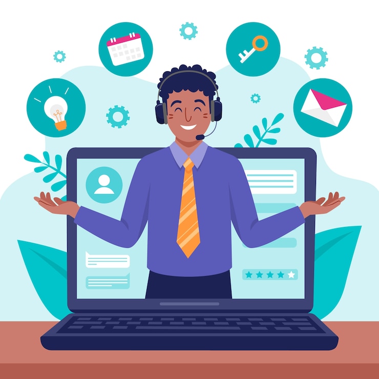 Vector Gratis ilustrasi minggu layanan pelanggan datar