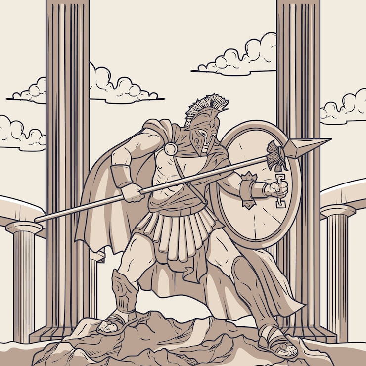 Vector Gratis ilustrasi mitologi yunani digambar tangan
