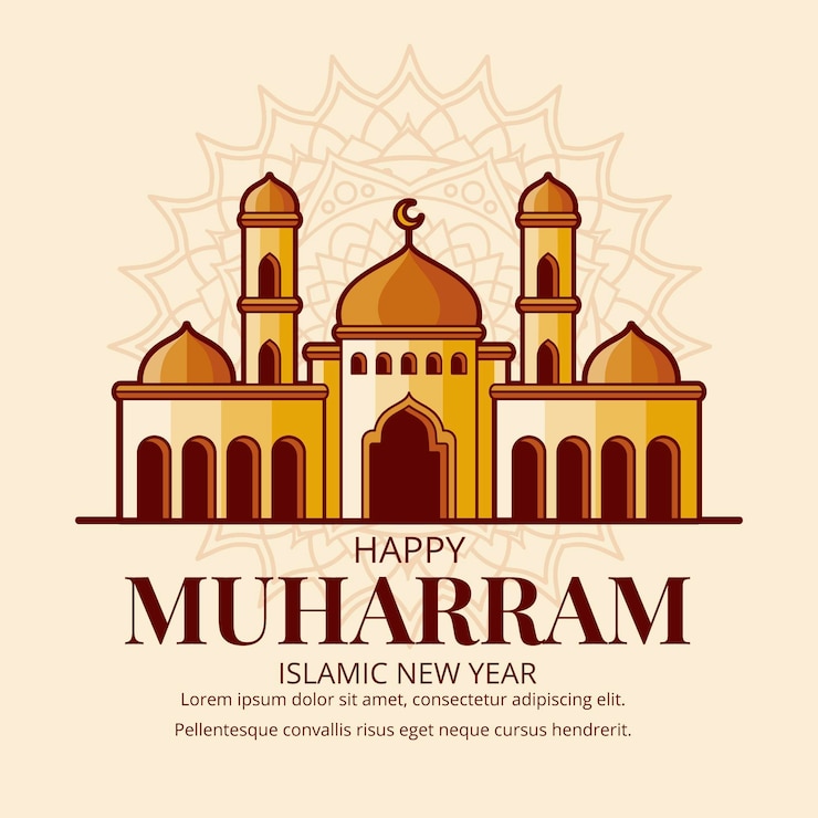 Vector Gratis ilustrasi muharram datar