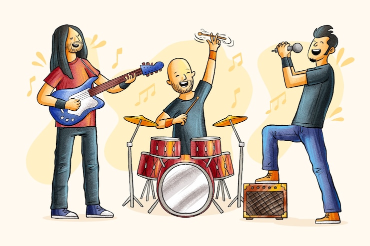 Vector Gratis ilustrasi musik yang digambar tangan