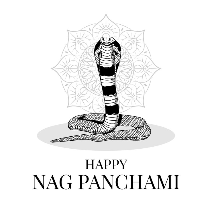 Vector Gratis ilustrasi nag panchami digambar tangan