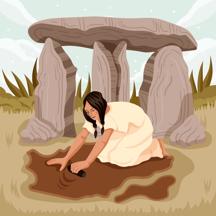 Vector Gratis ilustrasi neolitikum digambar tangan