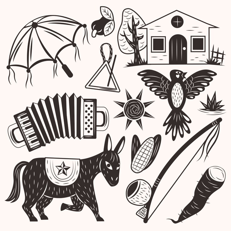Vector Gratis ilustrasi nordestino digambar tangan