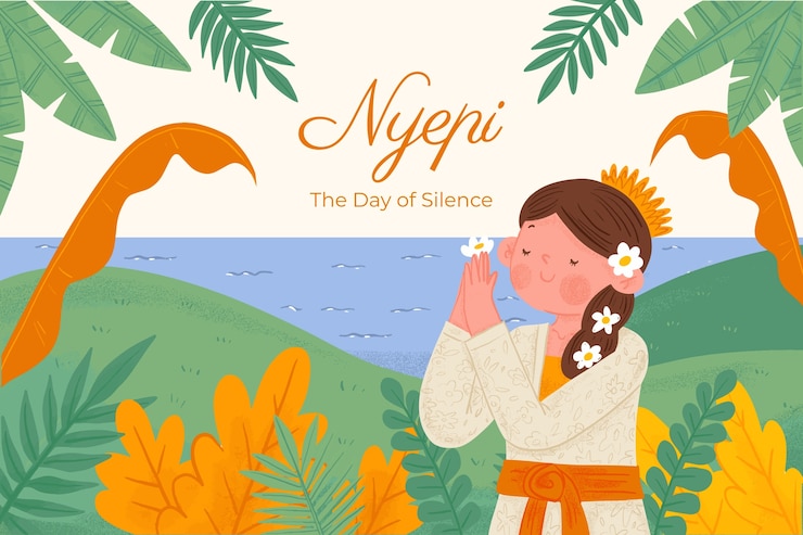 Vector Gratis ilustrasi nyepi yang digambar tangan