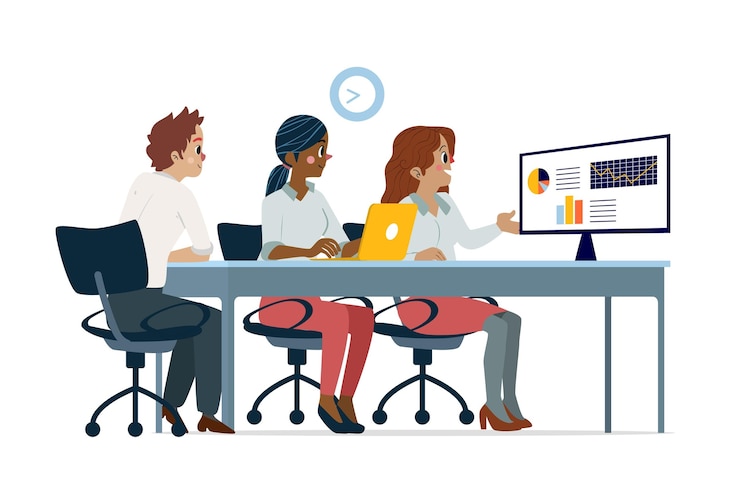 Vector Gratis ilustrasi orang datar organik pada pelatihan bisnis