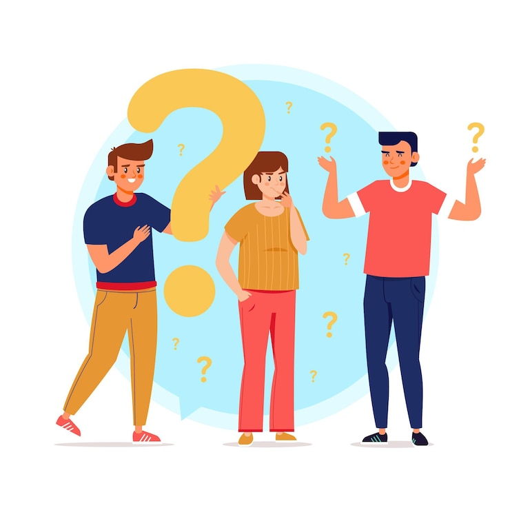 Vector Gratis ilustrasi orang datar yang mengajukan pertanyaan